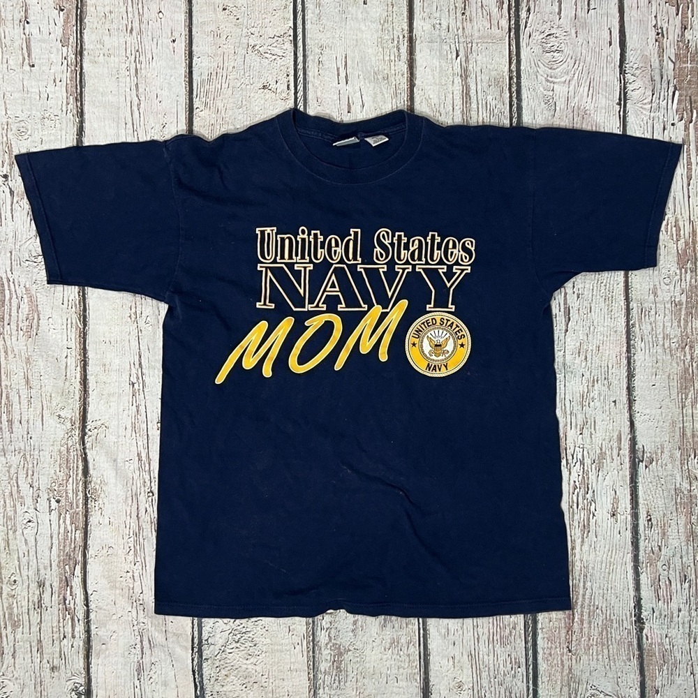 Vintage United States Navy Mom Midshipman Military 1990s Crewneck Tshirt